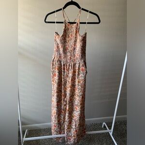 Patrons Of Peace Floral Halter Top Jumpsuit With Pockets Size Medium
